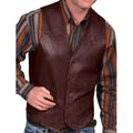 Gilet Klassisch Western Leder Optik Weinlese Weste Für Männer