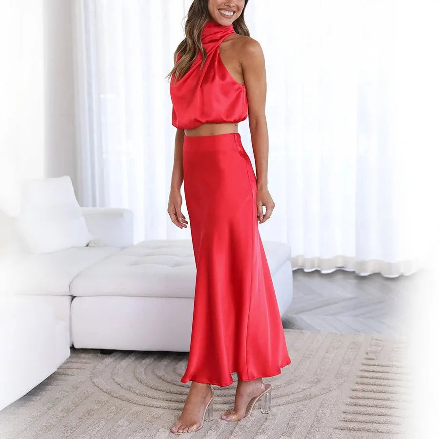 Elegantes Maxikleid mit Haltertop