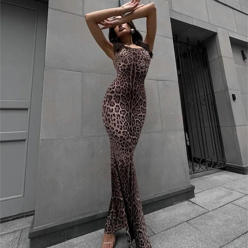 SILVANA | Elegante Luipaard Print Jurk Voor Dames - Getailleerd, Zelfverzekerd & Comfortabel