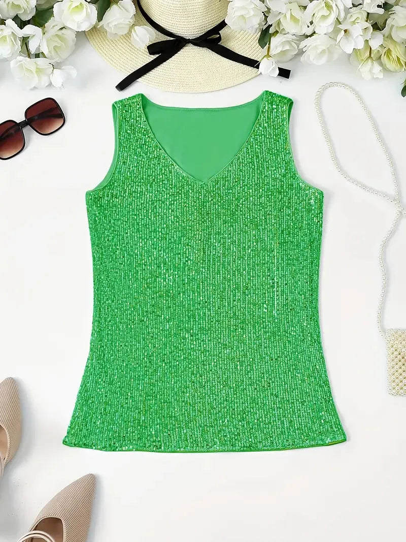 Elegantes Ärmelloses Top mit Pailletten