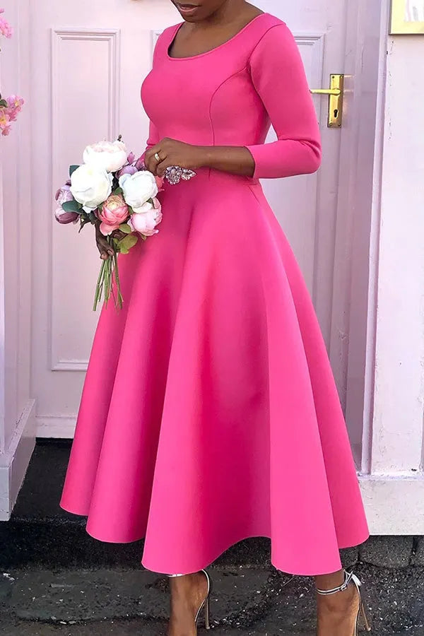 3/4-Ã„rmel Swing-Kleid