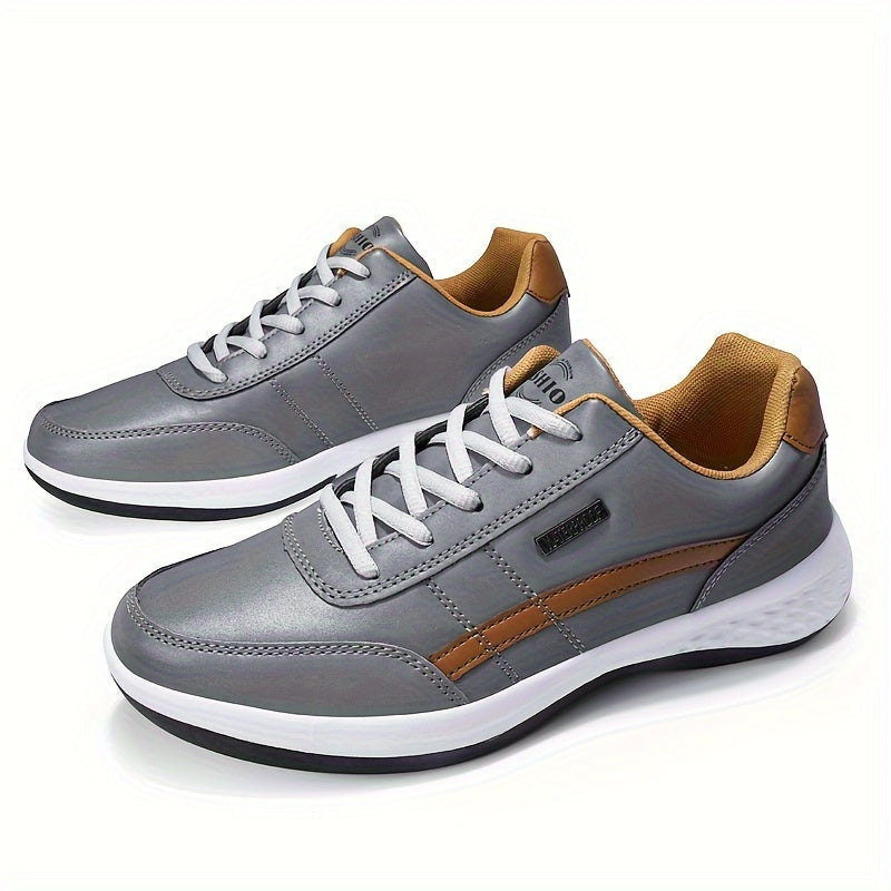 Große Größen Einfarbige Herrensneaker Mit Weicher Rutschfester Sohle