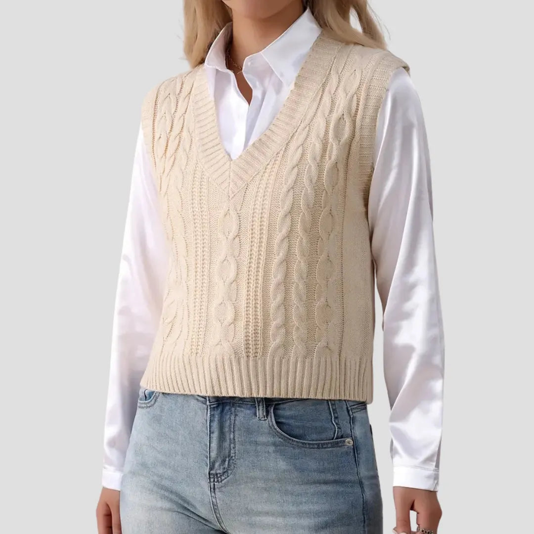 V-hals Mouwloze Pullover Voor Dames – De Chicste Layering Essential Voor Elke Outfit