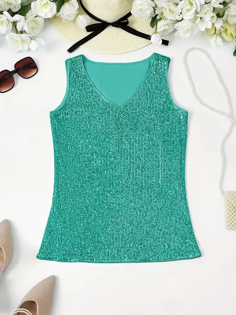 Elegantes Ärmelloses Top mit Pailletten