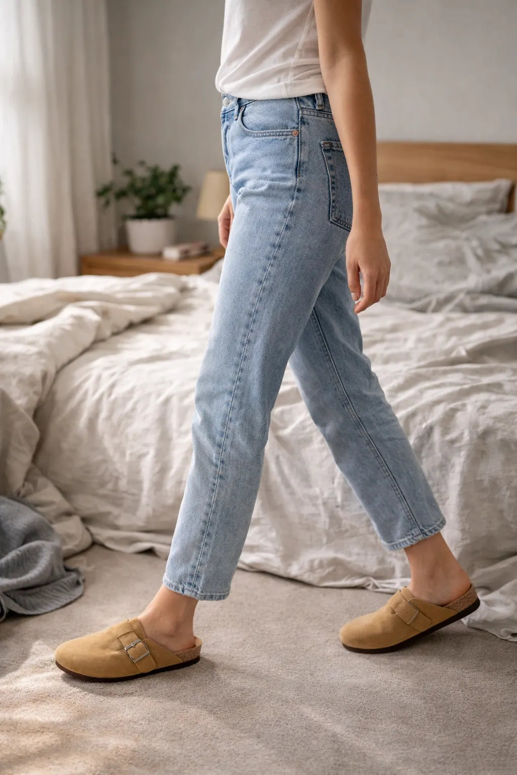Damen Clogs Schnallen Design Pantoletten