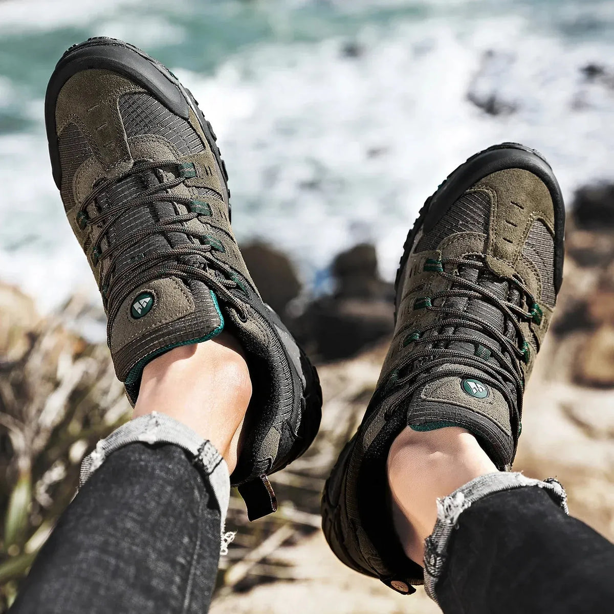 Niedrig Wasserabweisende Wanderschuhe Mit Robuster Sohle Für Herren