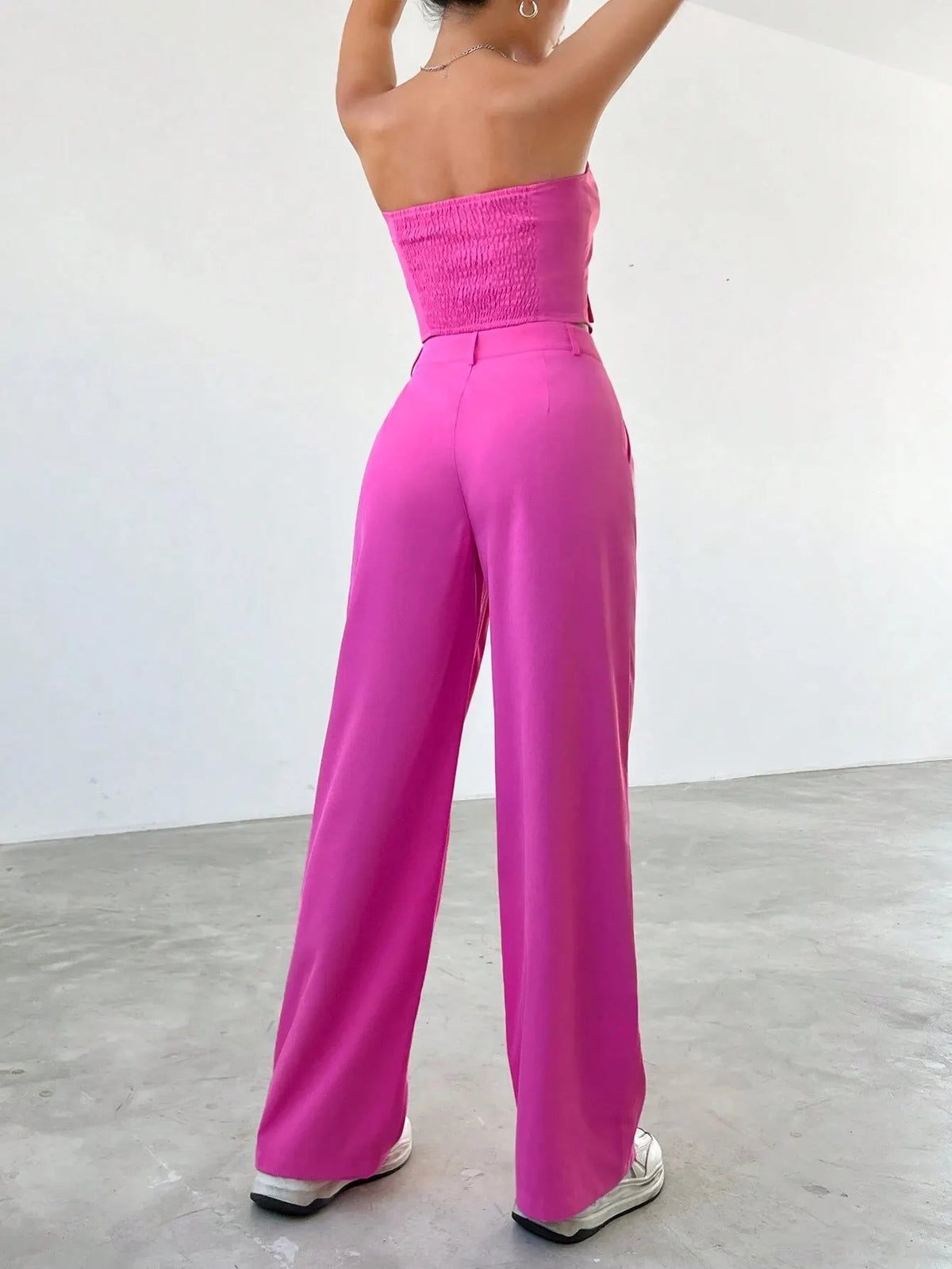 Conjunto Feminino CalÃ§a e Cropped Rosa JÃºlia