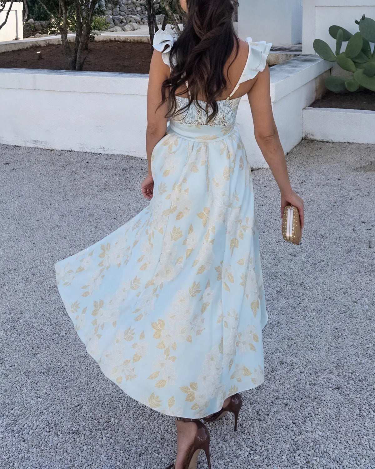 Midi-Kleid mit Blumenprint – Ärmellos & Schleifendetail