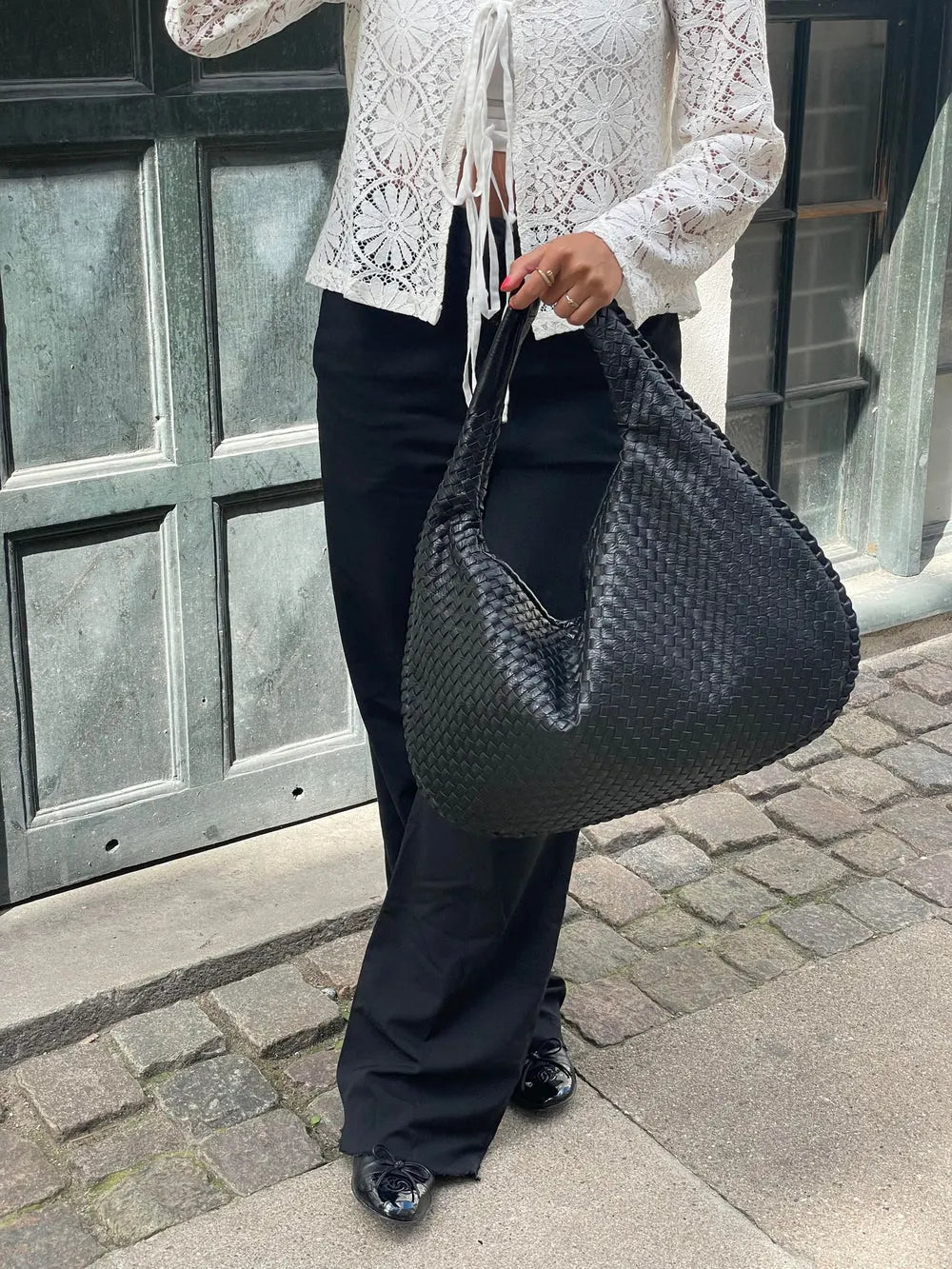 Tote Bag – Intrecciato Geweven Dames Tas, Vegan Leer & Tijdloze Elegant