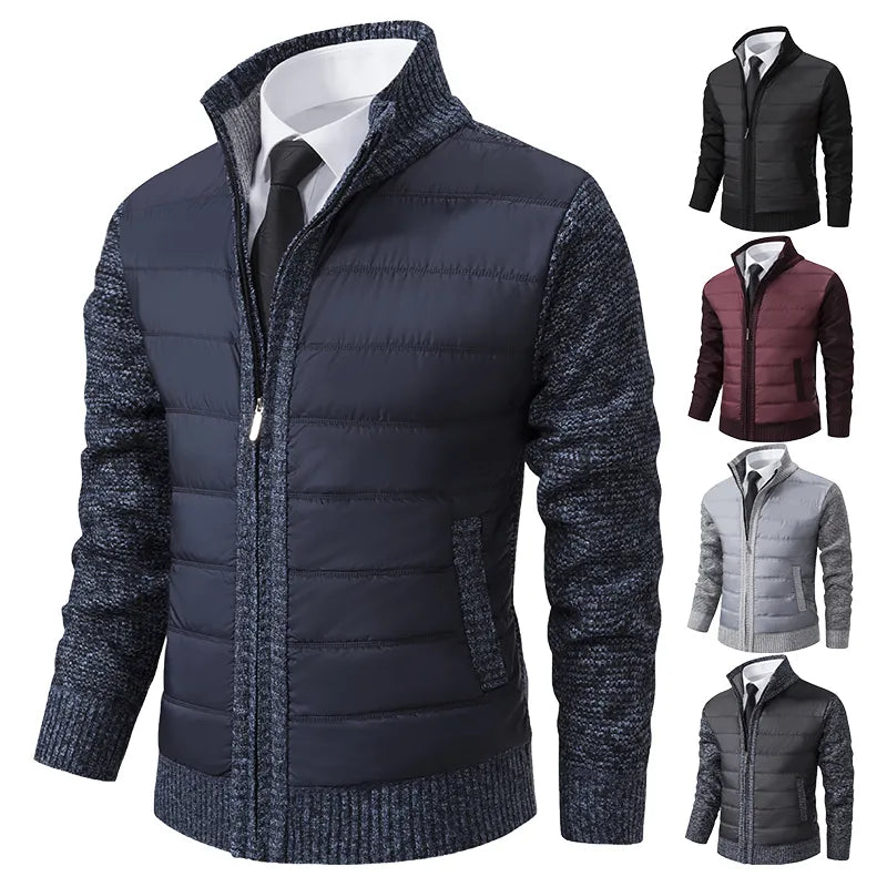 Herrenstrickjacke mit Stehkragen fÃ¼r WÃ¤rme Eleganz