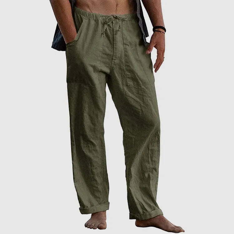 LÃ¤ssige Leinenhose mit Kordelzug