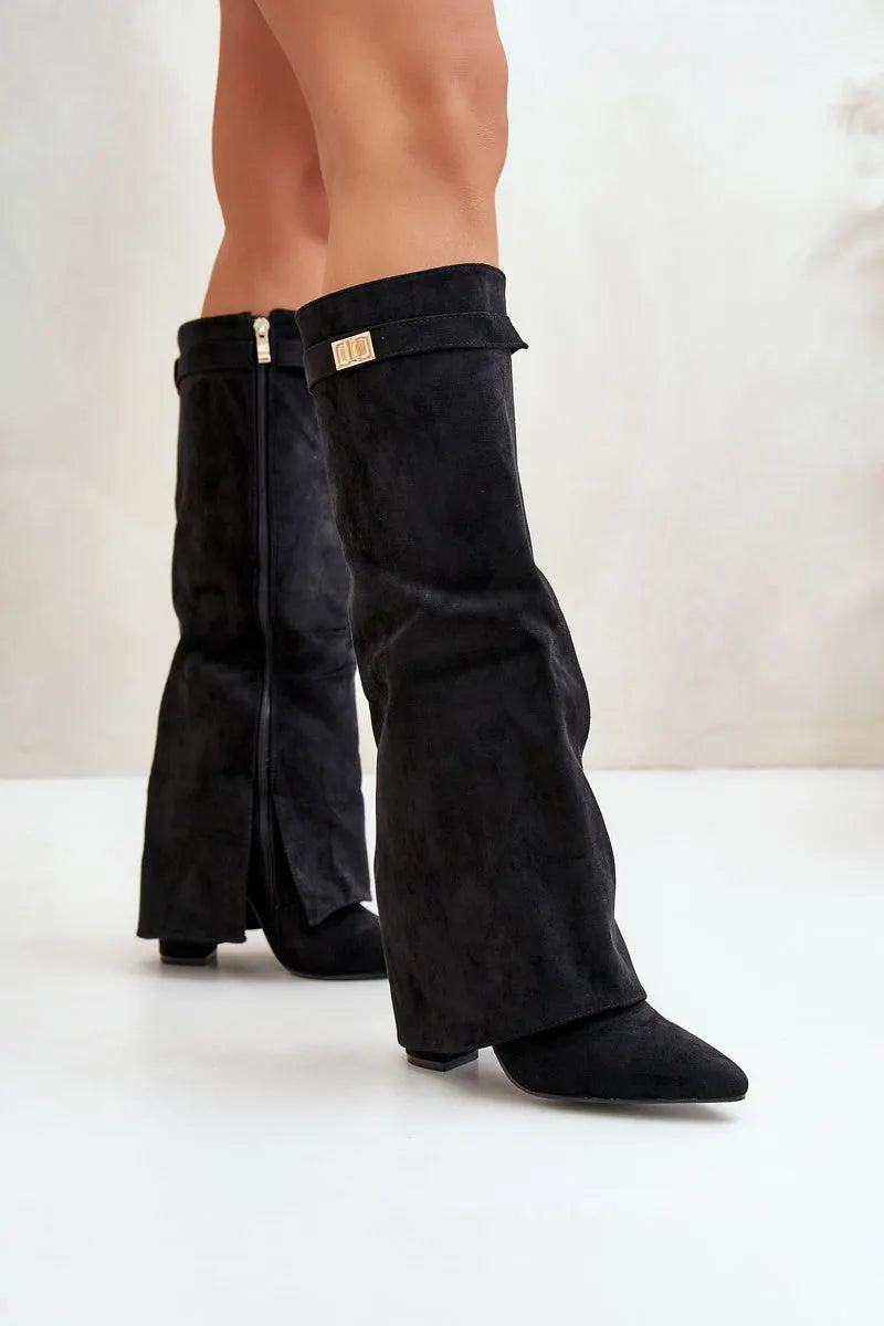Kiara | Elegant Knee-High Boots with Buckle