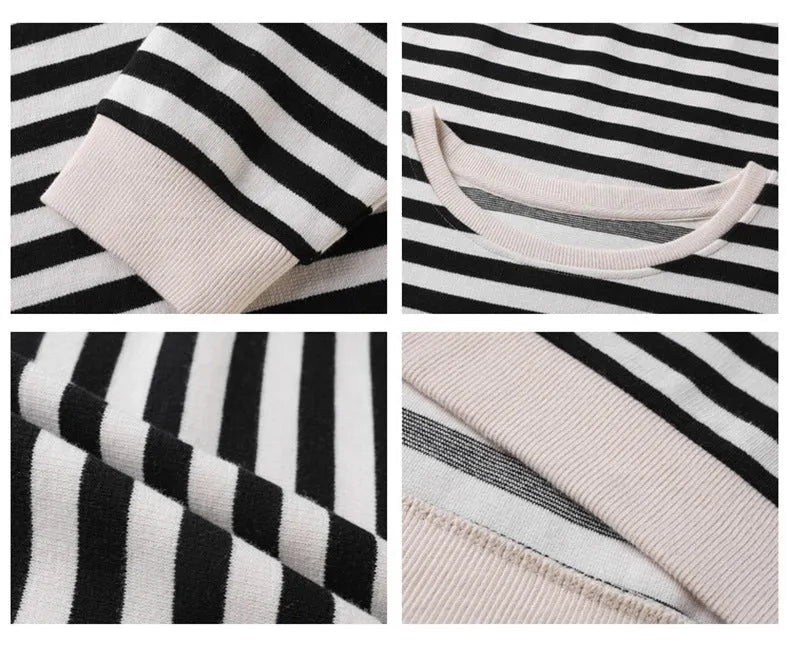 Damen Langarmshirt mit Retro-Streifen