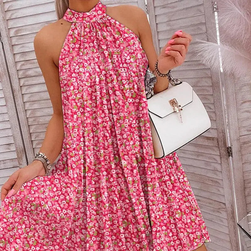 Robe courte licou imprimÃ©e d'Ã©tÃ©