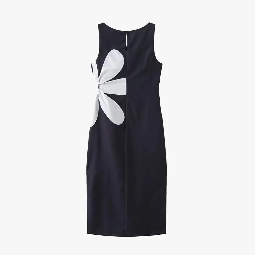 Figurbetontes Kleid mit floralem Design