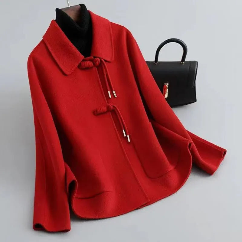 Wollen Dames Jas | Elegante Wolmix Jas Met Luxe Knoopdetails