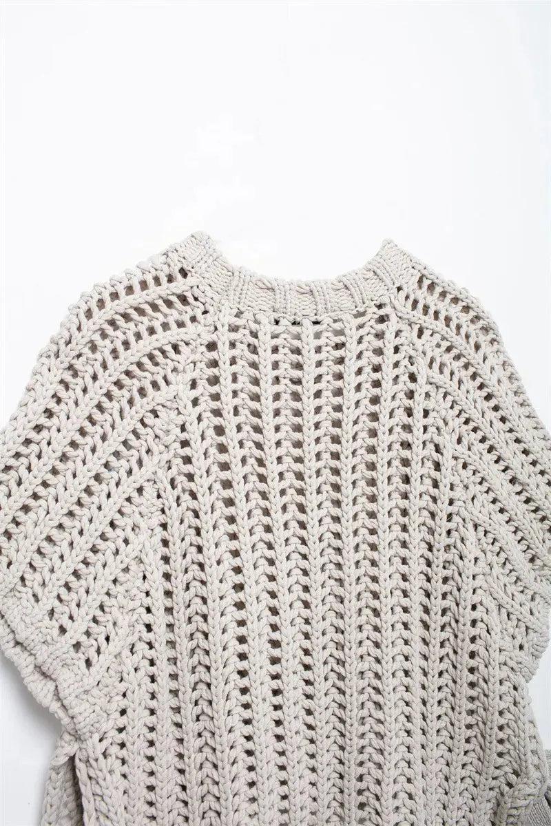 NOÉMI | Gebreide Cropped Dames Top met Strikdetails – Luchtig, Trendy & Zomers