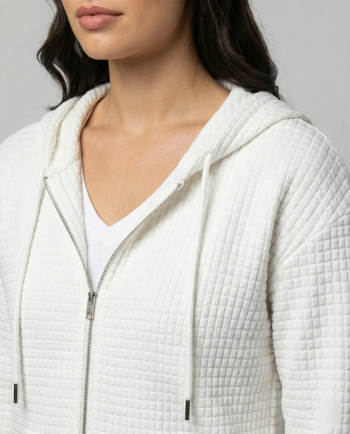 Damen Fleecejacke mit strukturiertem Waffelmuster