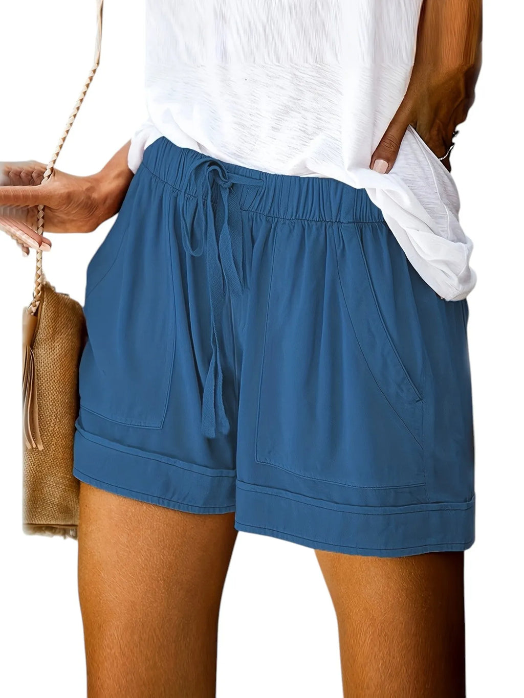 LEONA | Luchtige Dames Zomer Shorts met Elastische Tailleband & Zakken - Luchtig & Zomers