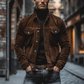 Stilvolle Herren Jacke Weinlese Cord Jacke Trendy Design