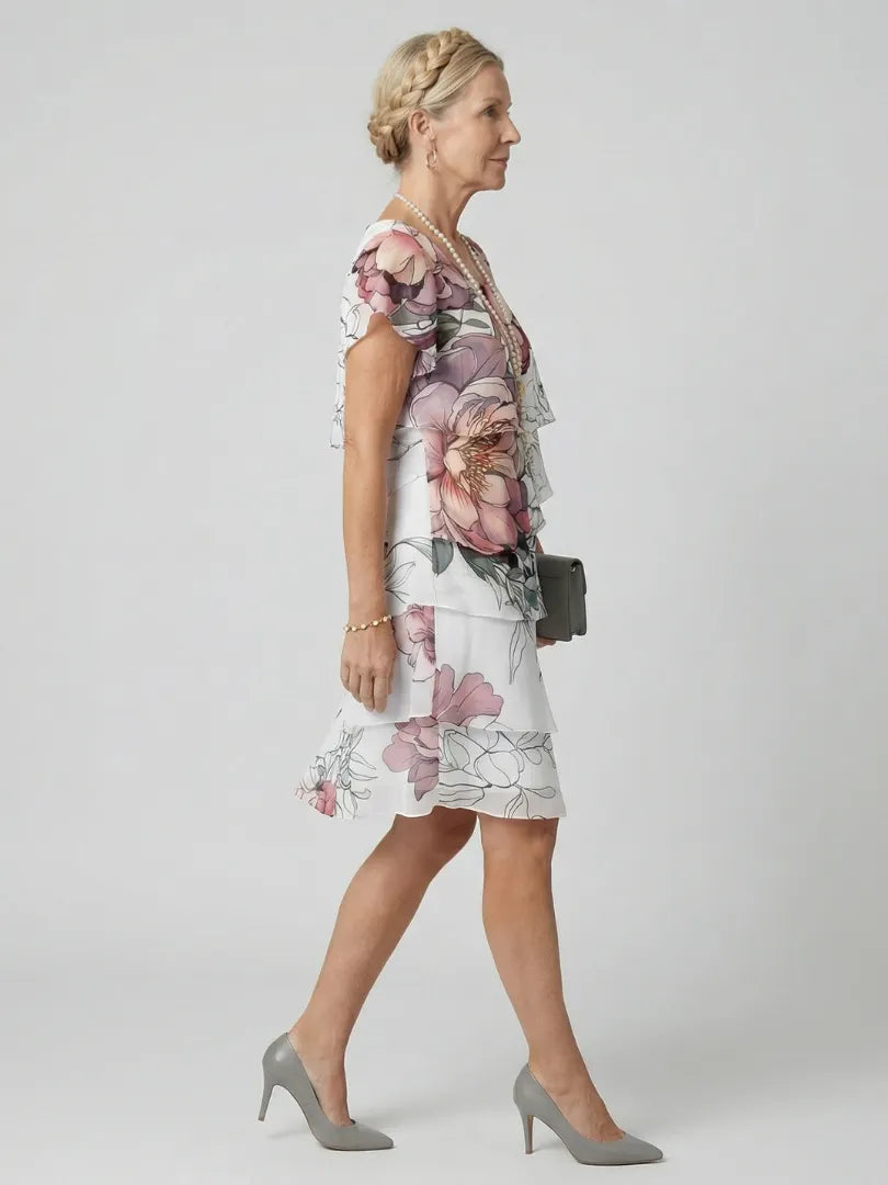 Kualani | Clean Floral Knee Length Dress