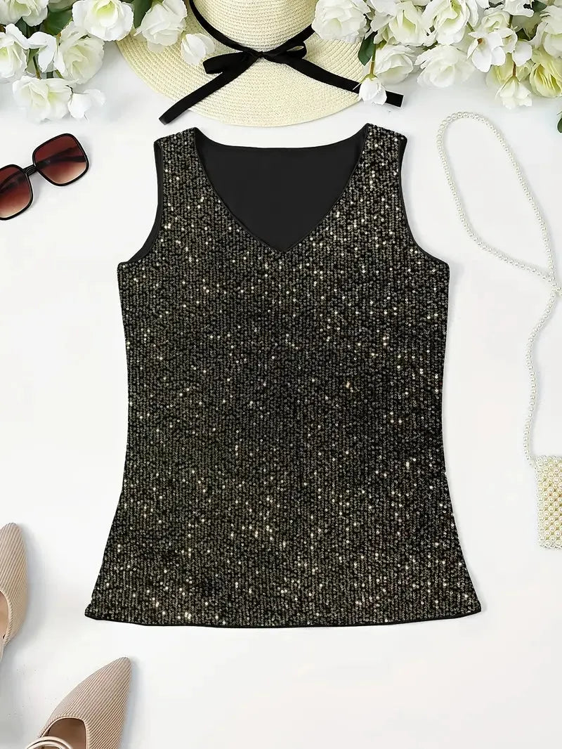 Elegantes Ärmelloses Top mit Pailletten