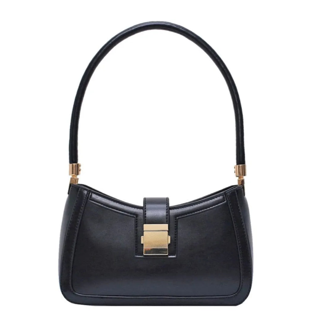FLORE | Dames Leren Handtas Met Unieke Gesp Sluiting â€“ Gestructureerd Design Met Flap En Metalen Sluiting â€“ Tijdloos En Elegant