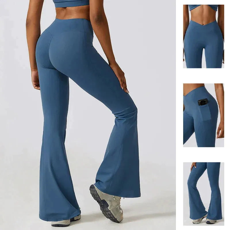 Hoch taillierte Flare-Leggings