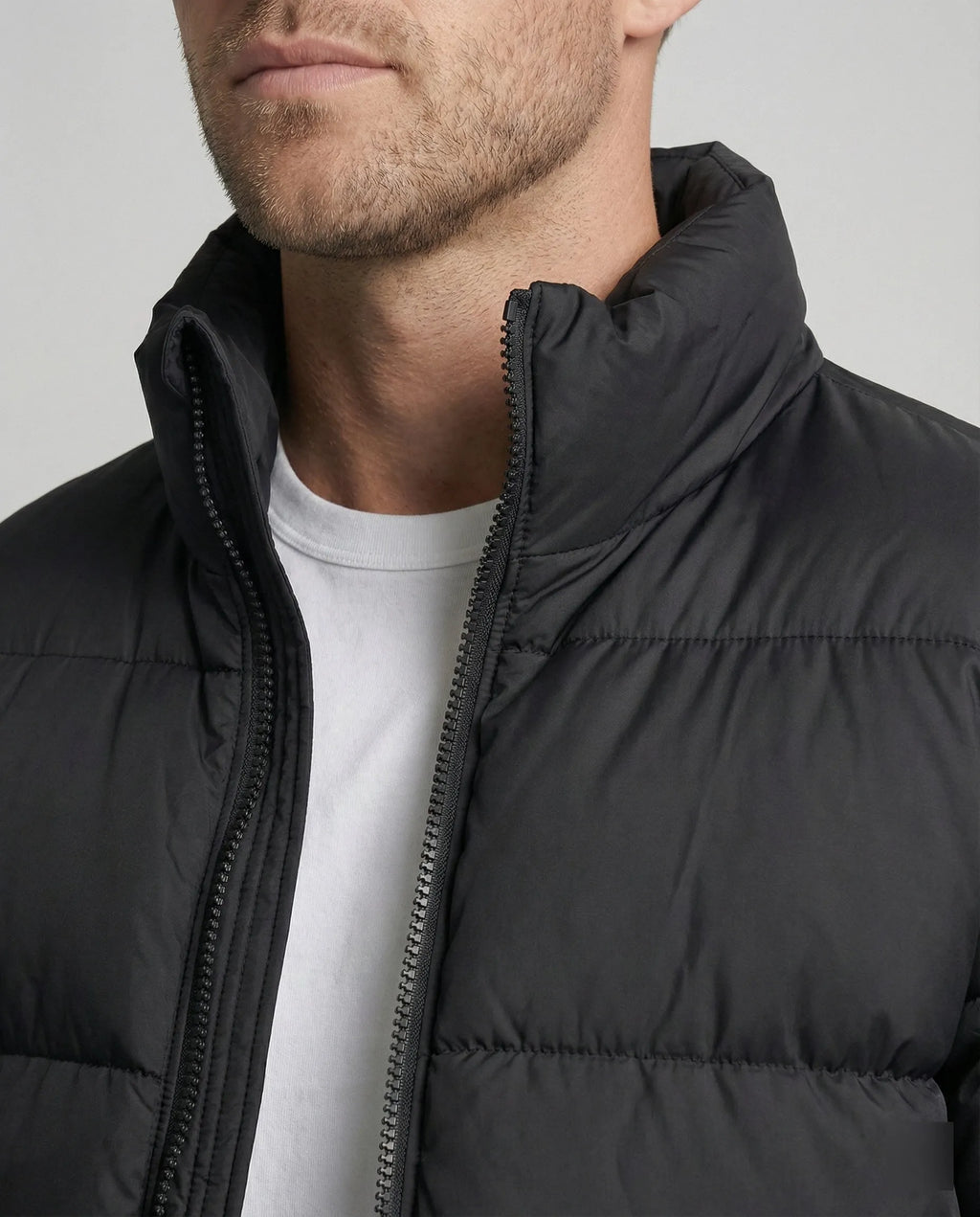 Herren Pufferjacke aus Entenfedern mit Wärme & Kapuze |