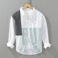 Herren Patchwork Leinenhemd – Atmungsaktiv & Stilvoll