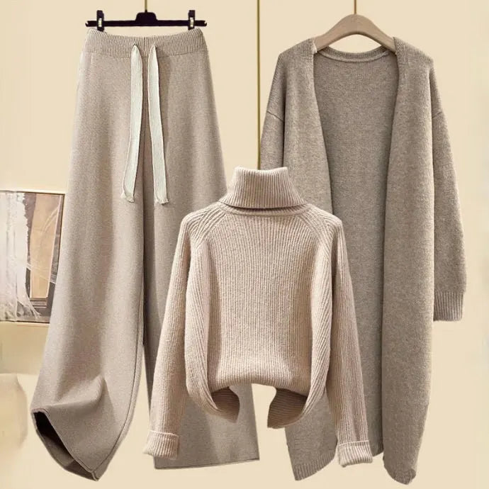 Damen-3-teiliges Set aus Oberteil, Hose und Blazer
