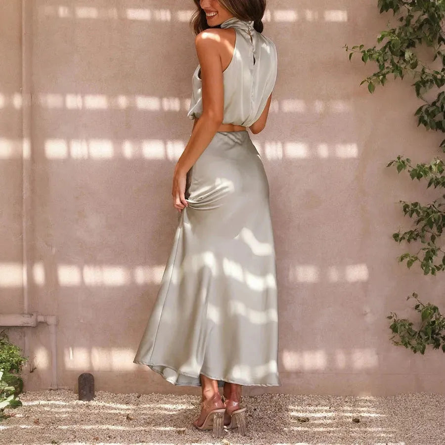 Elegantes Maxikleid mit Haltertop
