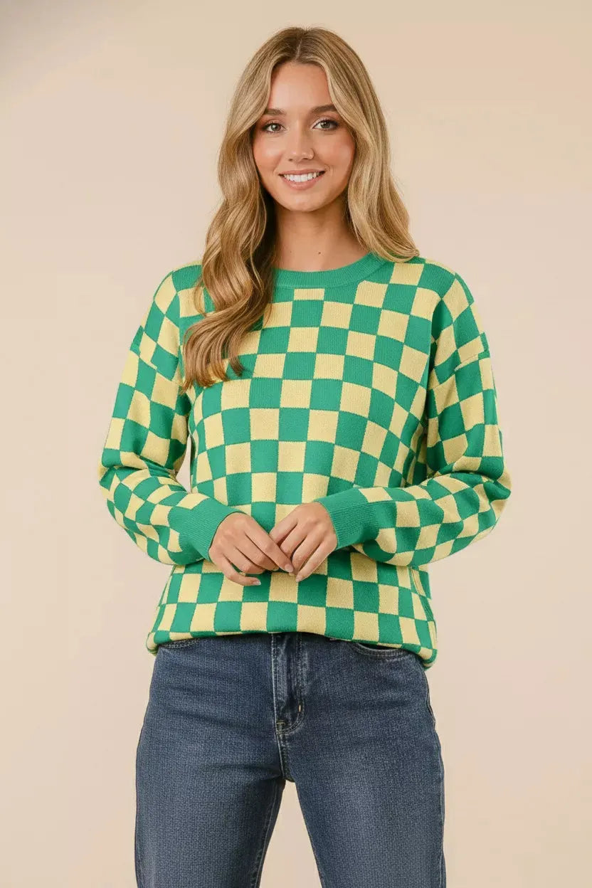 BiBi Checkered Pattern Sweater