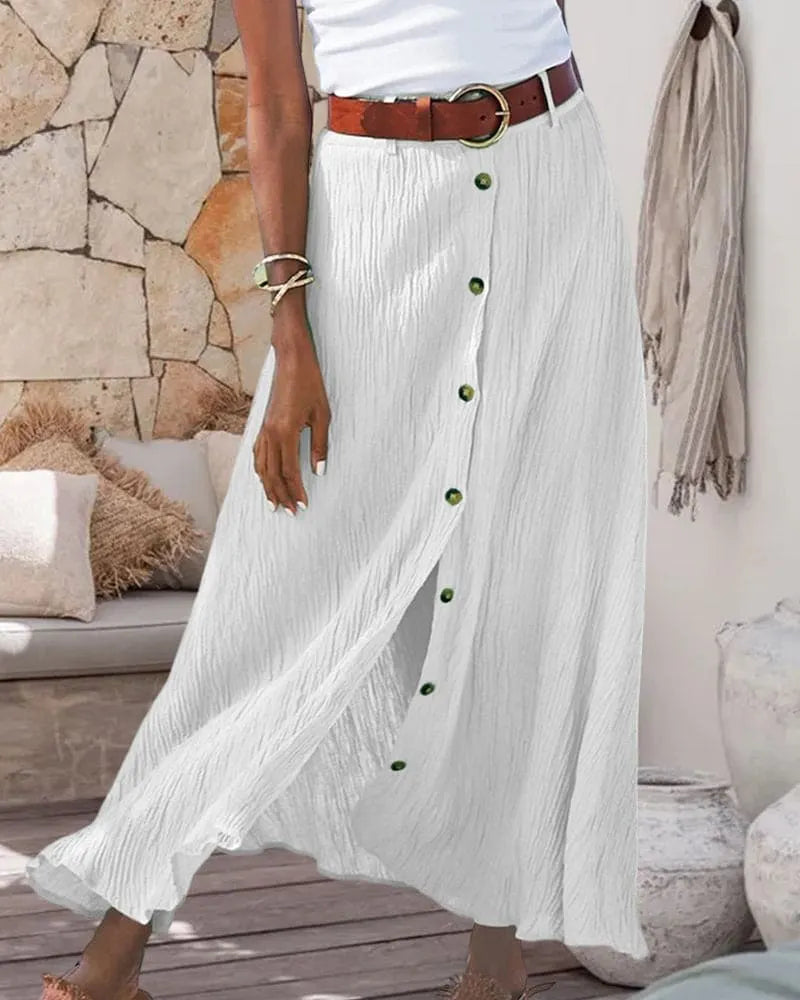 Long Skirt for Women with Button Closure