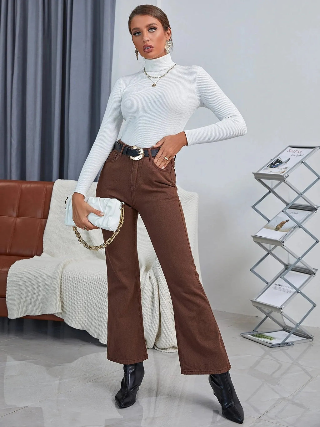 SuÃ©ter Feminino Tricod Cacharrel Gola Alta