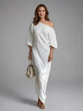 Blythe | One Shoulder Draped Maxi Dress