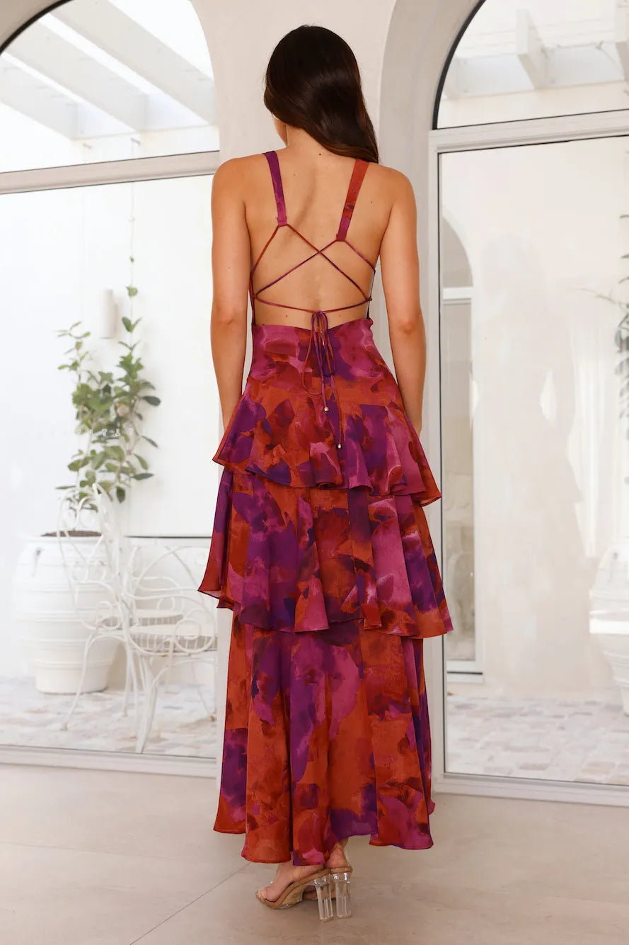 Kleid | Rüschensaum & V‑Ausschnitt | Sommer/Frühling