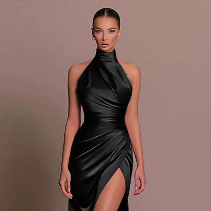 Vielseitiges Ã¤rmelloses Herbst Kragen Langes Kleid