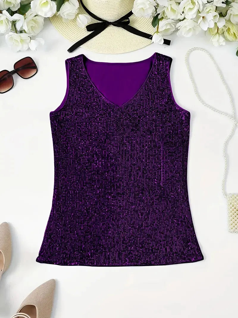 Elegantes Ärmelloses Top mit Pailletten