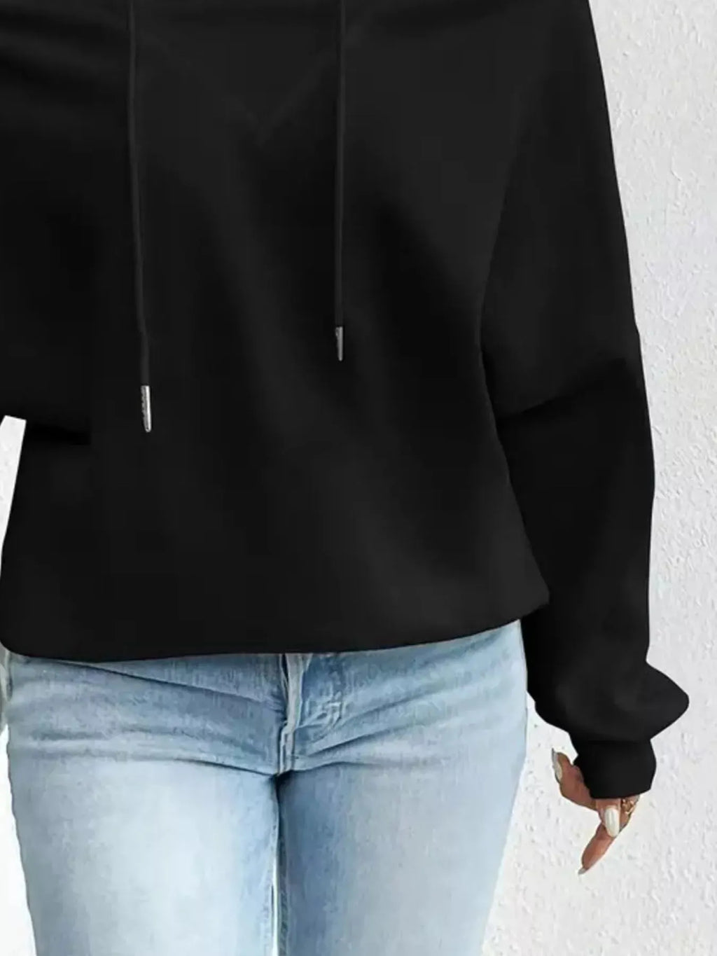 Full Size Off-Shoulder Drawstring Long Sleeve Top Plus Size
