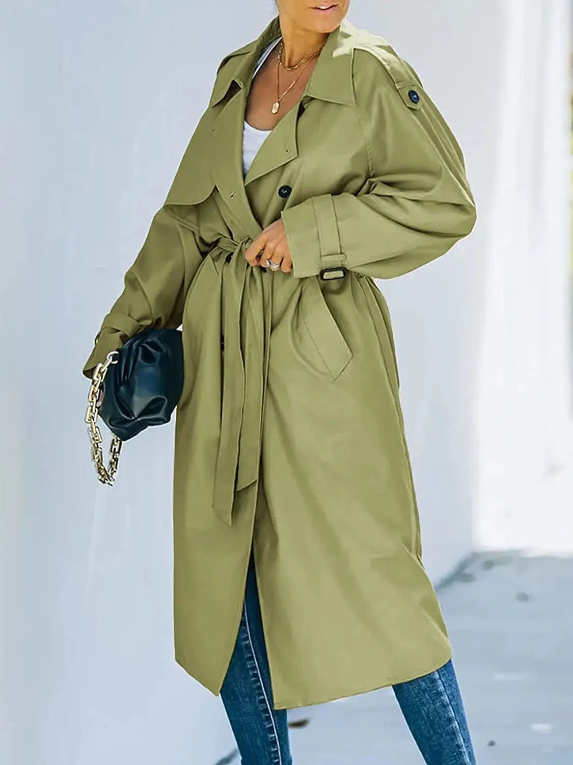 Brigitte | Eleganter Doppelreihiger Damen-Trenchcoat