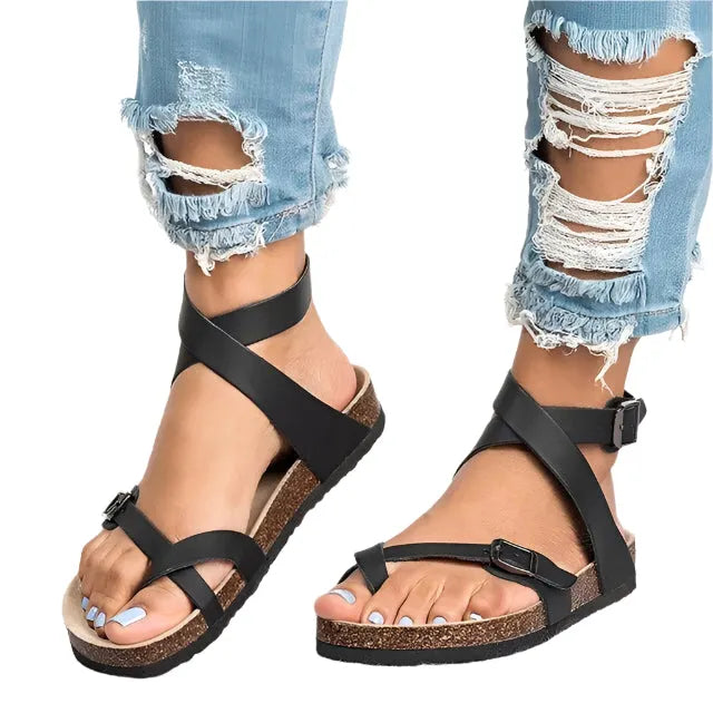 ELIZA | Casual Sandalen Voor Dames Met Kruisband & Gespen - Zomers, Stijlvol & Comfortabel