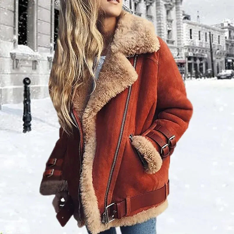 â€“ Wildleder-Lammleder-Schnallenjacke