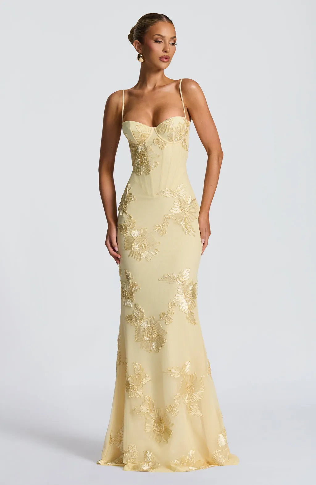 Jacquard Midi Dress for Women with Floral Print and Elegant Cut