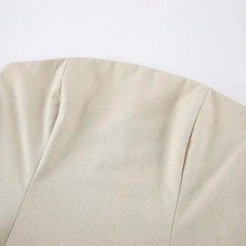 ELODIE | Lange Strapless Jurk Van Linnen-Katoen â€“ Luchtig, Natuurlijk, Elegant