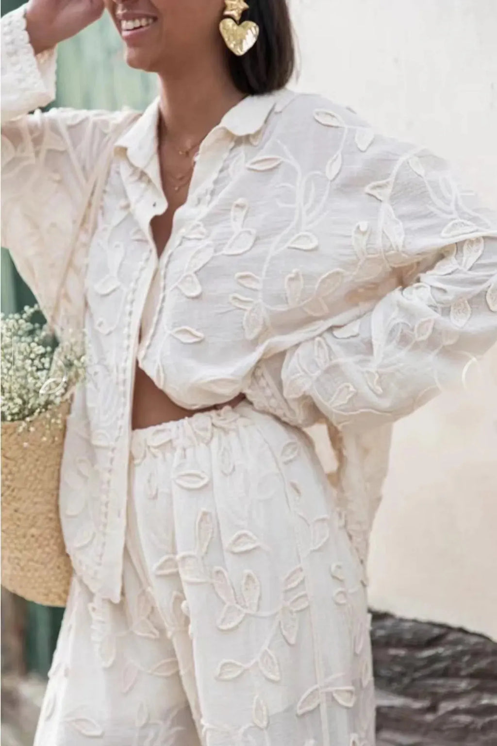 MICHELLE | Geborduurde Dames Zomer Set - Luxe, Stijlvol & Comfortabel