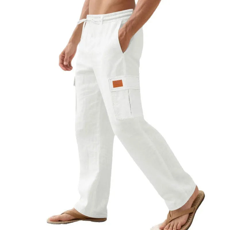 Herren nan maritime Strand-Cargohose im Relaxschnitt mit elastischem Tunnelzugbund