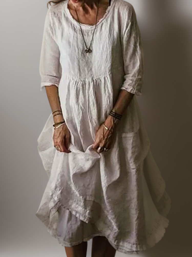 Damen Leinen Kleid