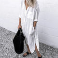 Leinen Maxi Kleid