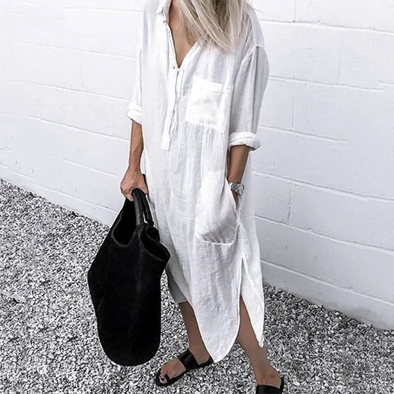 Leinen Maxi Kleid